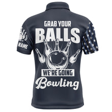 Load image into Gallery viewer, Grab Your Balls We&#39;re Going Bowling Shirt Custom Bowling Jersey For Men American Flag Bowling Shirt BDT35