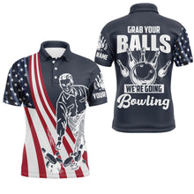 Load image into Gallery viewer, Grab Your Balls We&#39;re Going Bowling Shirt Custom Bowling Jersey For Men American Flag Bowling Shirt BDT35