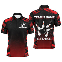 Load image into Gallery viewer, Camo Bowling Polo Shirt For Men Custom Name And Team Name Strike Bowling Short Sleeve Jerseys  BDT05