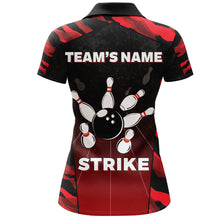 Load image into Gallery viewer, Camo Bowling Polo Shirt For Women Custom Name And Team Name Strike Bowling Short Sleeve Jerseys BDT06
