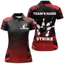 Load image into Gallery viewer, Camo Bowling Polo Shirt For Women Custom Name And Team Name Strike Bowling Short Sleeve Jerseys BDT06