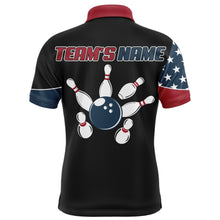 Load image into Gallery viewer, USA Flag Bowling Polo Shirt For Men Personalized Bowling Jersey Patriotic Bowling Team League Shirt BDT110