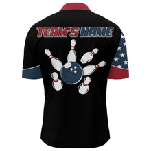 Load image into Gallery viewer, USA Flag Bowling Quarter-Zip Shirt Men Custom Bowling Jersey Patriotic Bowling Team League Shirt BDT112