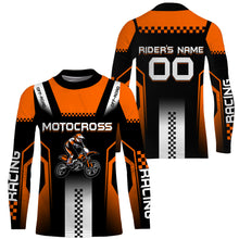 Load image into Gallery viewer, Personalized Motocross Jersey Kid Men UPF30+ Orange Dirt Bike Shirt Off-Road MX Motorcycle Jersey PDT576