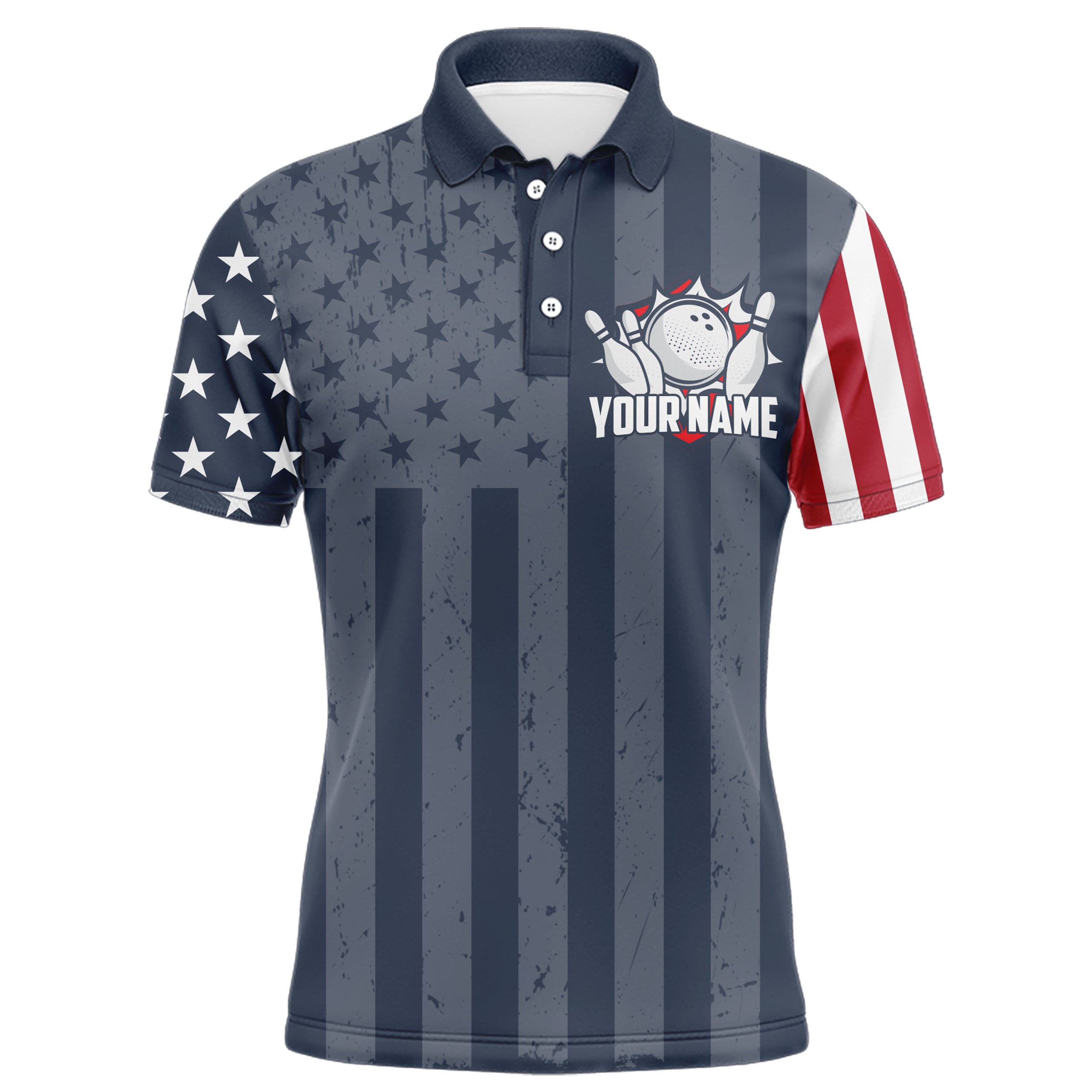 Custom Bowling Shirts for Men - Eagles Short Sleeve Bowling Team Shirts for Men - Men's Customized American Flag Designer Bowling Shirt for Men