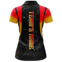 Load image into Gallery viewer, Personalized Bowling Shirt For Women Flame Bowling Polo Shirt Mens Bowling Jersey For Team BDT28