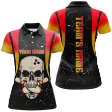 Load image into Gallery viewer, Personalized Bowling Shirt For Women Flame Bowling Polo Shirt Mens Bowling Jersey For Team BDT28