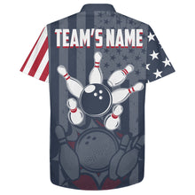 Load image into Gallery viewer, Hawaiian Bowling Shirt For Men Women American Flag Bowling Jersey Custom Bowling Team Shirt BDT51