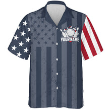 Load image into Gallery viewer, Hawaiian Bowling Shirt For Men Women American Flag Bowling Jersey Custom Bowling Team Shirt BDT51