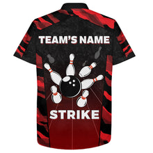 Load image into Gallery viewer, Red Camo Hawaiian Bowling Shirt For Men Custom Name Team Name Bowling Jersey Strike Bowling Shirt BDT55