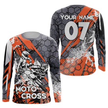 Load image into Gallery viewer, Custom Motocross Jersey Men Kid Women UPF30+ Orange MX Riding Dirt Bike Shirt Off-Road Motorcycle PDT600