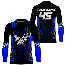 Load image into Gallery viewer, Adult&amp;Kid Dirt Bike Jersey Blue UPF30+ Motocross Shirt Men Women MX Off-Road Motorcycle Jersey PDT548
