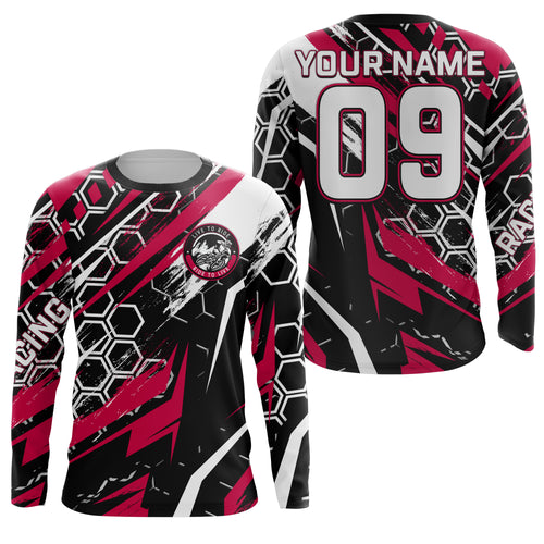 Personalized Pink Motocross Jersey Youth UPF30+ Live To Ride Dirt Bike Shirt Men Women MX Riding PDT550