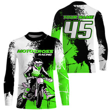 Load image into Gallery viewer, MX Jersey Kid Men Women UPF30+ Custom Dirt Bike Shirt Green Motocross Racing Off-Road Motorcycle PDT591