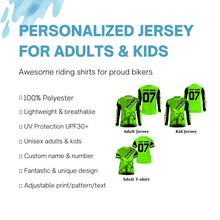 Load image into Gallery viewer, Custom green MX jersey shirt UV extreme kid&amp;adult Motocross dirt bike racing off-road motorcycle PDT178