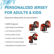 Load image into Gallery viewer, Custom Orange MX Jersey Youth Men Women UPF30+ Dirt Bike Motocross Jersey Racing Shirt Extreme PDT373