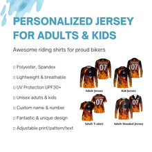 Load image into Gallery viewer, Personalized UPF30+ Motocross jersey racing biker orange adult&amp;kid skeleton MX off-road motorcycle PDT27