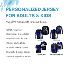 Load image into Gallery viewer, Personalized MX adult&amp;kid jersey UV protective Motocross for life racing off-road dirt bike shirt PDT347