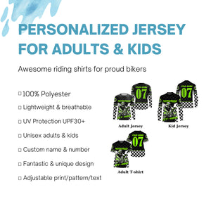 Dirt bike jersey youth adult flag racing custom Motocross UPF30+ MX off-road extreme long sleeves PDT234