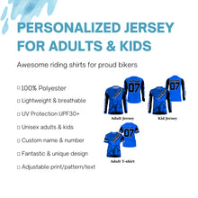 Load image into Gallery viewer, Custom blue MX jersey shirt UV extreme kid&amp;adult Motocross dirt bike racing off-road motorcycle PDT177