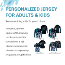 Load image into Gallery viewer, MotoX extreme custom jersey UPF30+ kid&amp;adult Motocross blue dirt bike shirt racing motorcycle PDT46