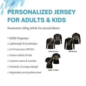 Camo kid&adult Motocross riding jersey personalized dirt bike shirt UV off-road racing motorcycle PDT142