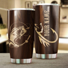 Load image into Gallery viewer, Bass Fishing Tumbler Cup Customize name Personalized Fishing gift for men and women - IPH1006