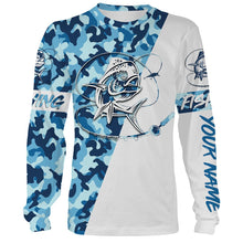 Load image into Gallery viewer, Mahi Mahi ocean camo Fishing Customize name shirts - plus size personalized fishing gift shirt for men and women - IPH907