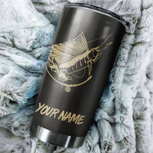 Load image into Gallery viewer, Marlin  fishing Tumbler Cup Customize name Personalized Fishing mug gift for fisherman - IPH945