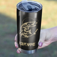 Load image into Gallery viewer, Musky fishing Tumbler Cup Customize name Personalized Fishing gift for fisherman - IPH980