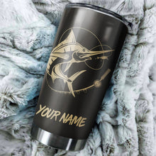 Load image into Gallery viewer, Swordfish Fishing Tumbler Cup Customize name Personalized Fishing gift for fisherman - IPH983