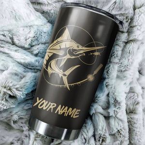 Swordfish Fishing Tumbler Cup Customize name Personalized Fishing gift for fisherman - IPH983