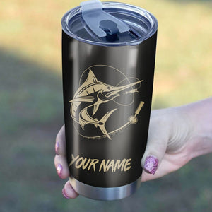 Swordfish Fishing Tumbler Cup Customize name Personalized Fishing gift for fisherman - IPH983