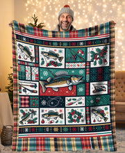 Load image into Gallery viewer, Walleye Fishing Christmas Fishing Fleece Blanket Fishing Gifts For Fisherman IPHW5673