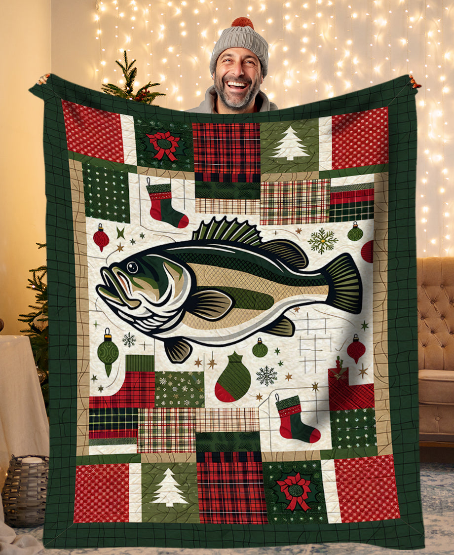 Christmas Largemouth Bass Fishing Fleece Blanket, Christmas Bass Fishi –  ChipteeAmz