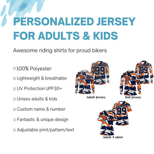 Personalized Motocross racing jersey kids men women UV camo dirt bike off-road motorcycle shirt PDT134