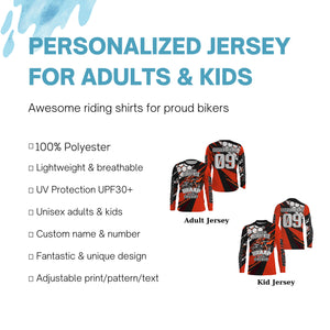 Weekend Forecast Brap Personalized Motocross Jersey UPF30+ Kid Adult Dirt Bike MX Racing Shirt NMS1225