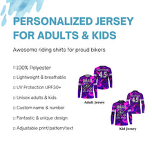 Load image into Gallery viewer, Brap Girl Personalized Motocross Jersey UPF30+ Women Girls MX Racing Dirt Bike Shirt NMS1201