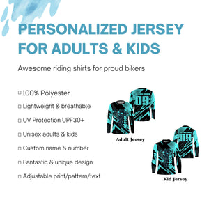 Personalized Motocross Jersey UPF30+ Kid Adult Off-road Dirt Bike Long Sleeves MX Racing NMS1143