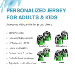 Motocross Personalized Jersey UV Shirt Adults & Kids Dirt Bike Racing Motorcycle Off-road Riders| NMS591