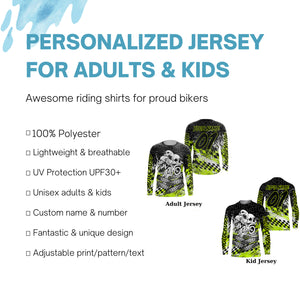 Personalized Motocross Jersey Custom Number Skull Motorcycle Shirt Off-Road Dirt Bike Racing NMS1248