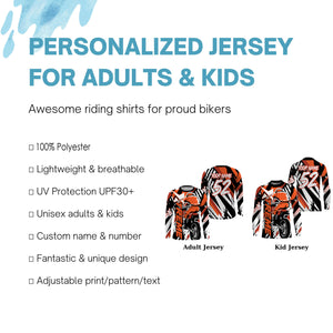 Personalized Xtreme Motocross Jersey UPF30+ Kid Adult Dirt Bike Long Sleeves MX Racing NMS1144