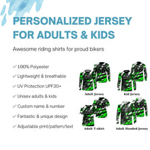 Load image into Gallery viewer, Green XC mountain bike jersey UPF30+ Cross-country kid adult MTB shirt cycling gear| SLC107
