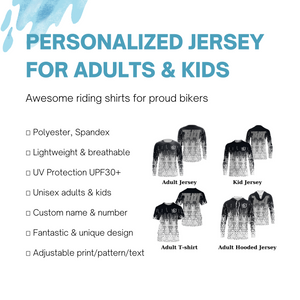 Personalized Motocross Jersey UPF30+ MX Racing Off-Road Adult&Kid Riders Dirt Bike Jersey - Grey| NMS752