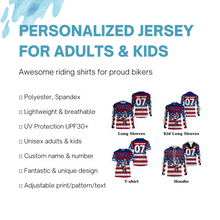 Load image into Gallery viewer, Personalized USA Motocross Jersey UPF30+ Patriotic MX Riding Shirt American Off-Road Adult&amp;Kid Jersey| NMS728