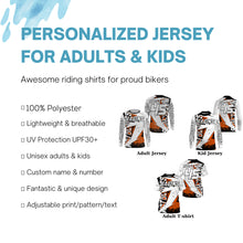 Load image into Gallery viewer, Dirt bike jersey custom Motocross kid women men UPF30+ extreme racing orange motorcycle shirt PDT305