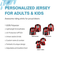 Load image into Gallery viewer, Kid&amp;adult extreme MX racing jersey UPF30+ personalized dirt bike off-road Motocross long sleeves PDT253