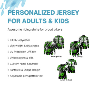 Custom extreme Motocross racing jersey adult&kid UPF30+ biker Live To Ride off-road green MX shirt PDT239