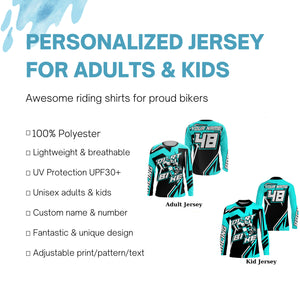 Personalized Dirt Bike Jersey UPF30+ Kid Adult Extreme Motocross MX Racing Long Sleeves Off-road NMS1132