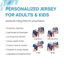 Load image into Gallery viewer, American Flag Dirt Bike Jersey Personalized UPF30+ Adult&amp;Kid Patriotic Motocross Racing Motorcycle Jersey| NMS723